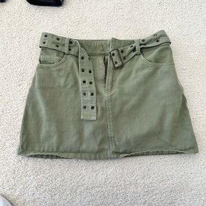 Military Green Mini Skirt